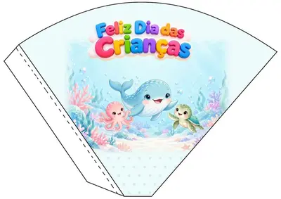 Cone de Doces Dia das Crianças – 30 Modelos Fofos – para imprimir