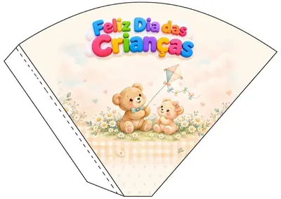 Cone de Doces Dia das Crianças – 30 Modelos Fofos – recurso pronto