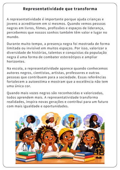 Kit 40 Textos sobre Consciência Negra para Imprimir – Educação Infantil ao Ensino Médio – ensino fundamental