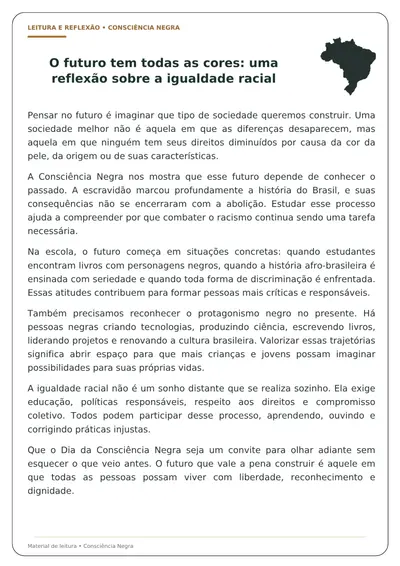 Kit 40 Textos sobre Consciência Negra para Imprimir – Educação Infantil ao Ensino Médio – recurso pronto