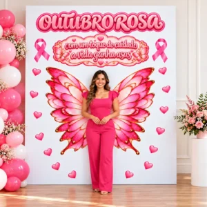 Painel Outubro Rosa Asas de Borboleta para Imprimir – alfabetização