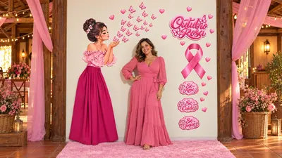 Painel Outubro Rosa para Imprimir: Cantinho de Fotos – pdf para imprimir