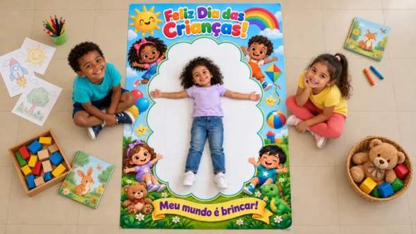Tapete dia das crianças para imprimir – alfabetização