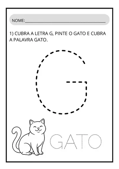 Atividades letra G para imprimir – ensino fundamental