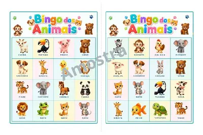 Bingo dos animais para imprimir – alfabetização
