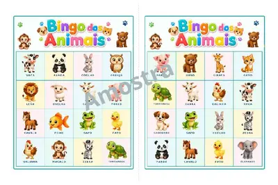 Bingo dos animais para imprimir – educação infantil