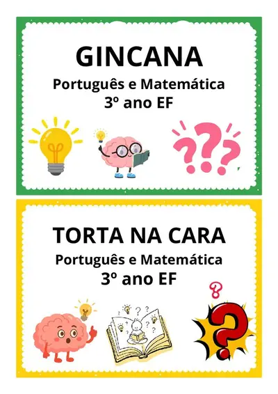 Perguntas com respostas para gincana - 3º ano – alfabetização