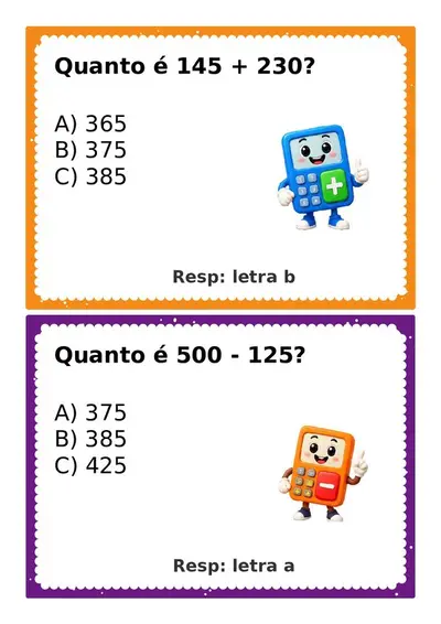 Perguntas com respostas para gincana - 5º ano – pdf para imprimir