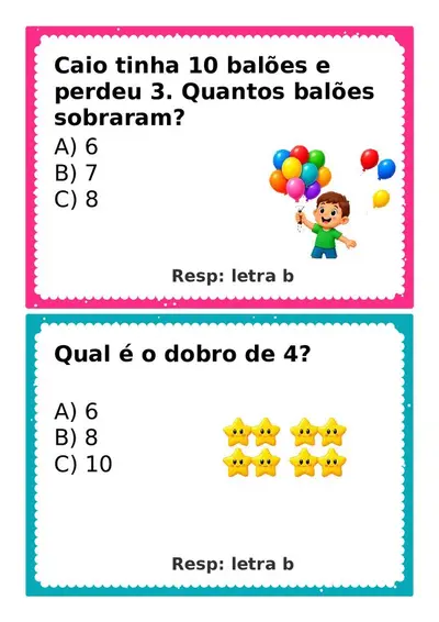Perguntas com respostas para gincana - 1º ano – ensino fundamental