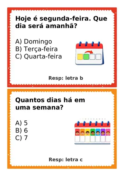 Perguntas com respostas para gincana - 1º ano – pdf para imprimir