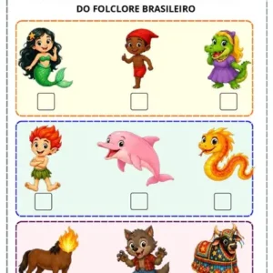Atividade letra inicial com personagens do folclore - grátis – alfabetização