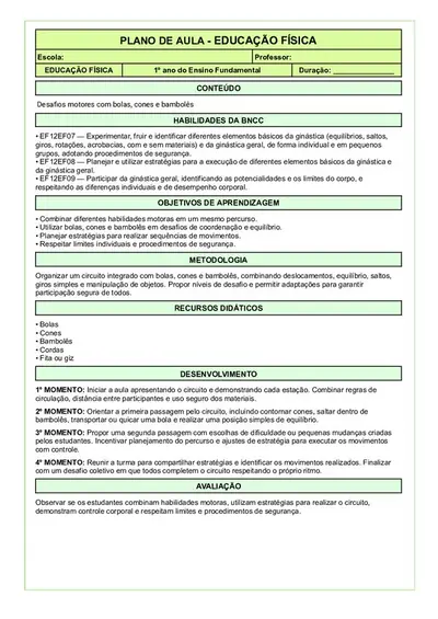 288 Planos de Aulas Prontos 1º Ano Fundamental – 4 Bimestres – para imprimir