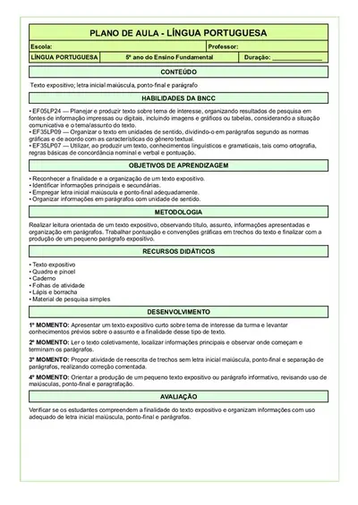 288 Planos de Aulas Prontos 5º Ano Fundamental – 4 Bimestres – recurso pronto