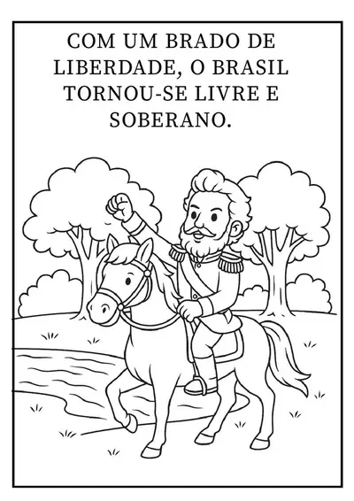 Imagens Independência do Brasil para colorir - gratuito – recurso pronto