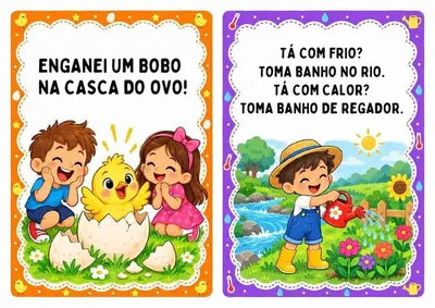 Parlendas para imprimir - 30 fichas coloridas – pdf gratuito para imprimir