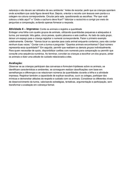 Plano de Aula Dia dos Animais para Pré-Escola – recurso pronto