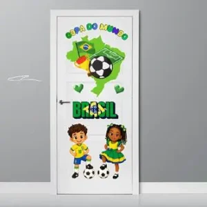 Painel de porta Brasil na Copa 2026 – para sala de aula