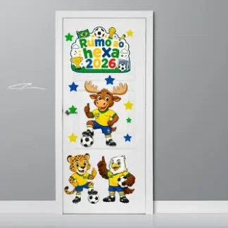 Painel Rumo ao Hexa 2026 – Mascotes da Torcida – para sala de aula